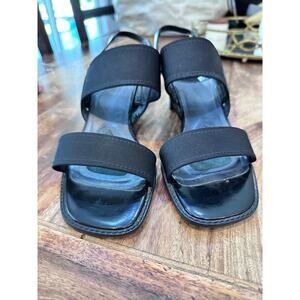 Stuart Weitzman Women’s Black Patent Leather Slingback Heeled Sandals Size 9